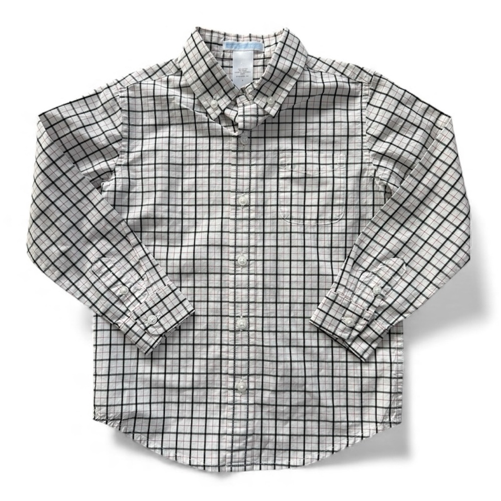 Janie and Jack Plaid Button Down Toddler Boy Shirt size 4